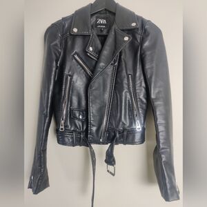Zara faux leather biker jacket(sold)